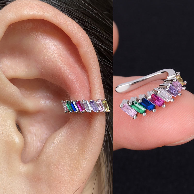 Boucles d'oreilles avec zircons sans piercing