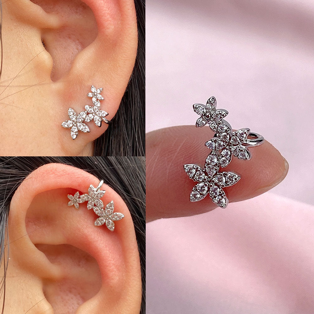 Boucles d'oreilles avec zircons sans piercing